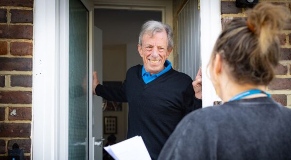 a happy resident in a safe and sustainable homes in Kent